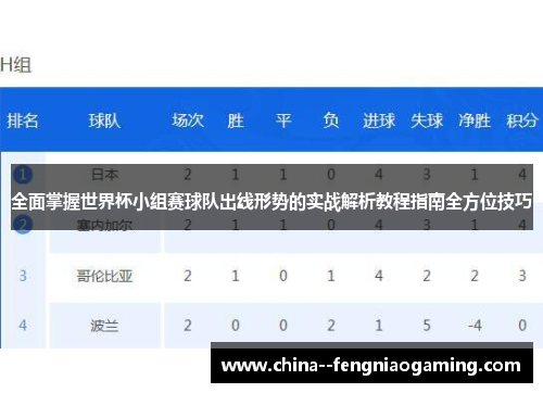 全面掌握世界杯小组赛球队出线形势的实战解析教程指南全方位技巧