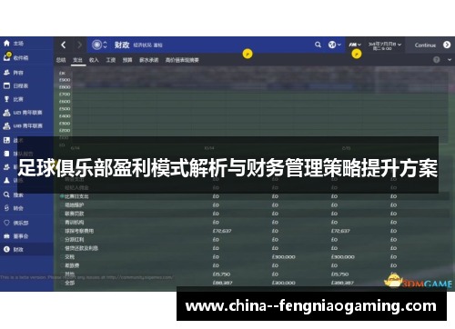 足球俱乐部盈利模式解析与财务管理策略提升方案 足球俱乐部盈利模式解析与财务管理策略提升方案