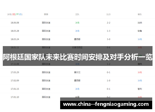阿根廷国家队未来比赛时间安排及对手分析一览